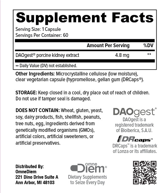 Histamine Digest PureMAX with DAO 30 Capsules - Diamine Oxidase Supplement for Food Related Histamine Intolerance S