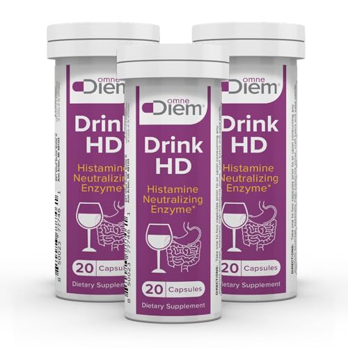 Omne Diem DrinkHD 20 Count 3 Pack - Diamine Oxidase - DAO Enzyme in a convienant Carry Package.