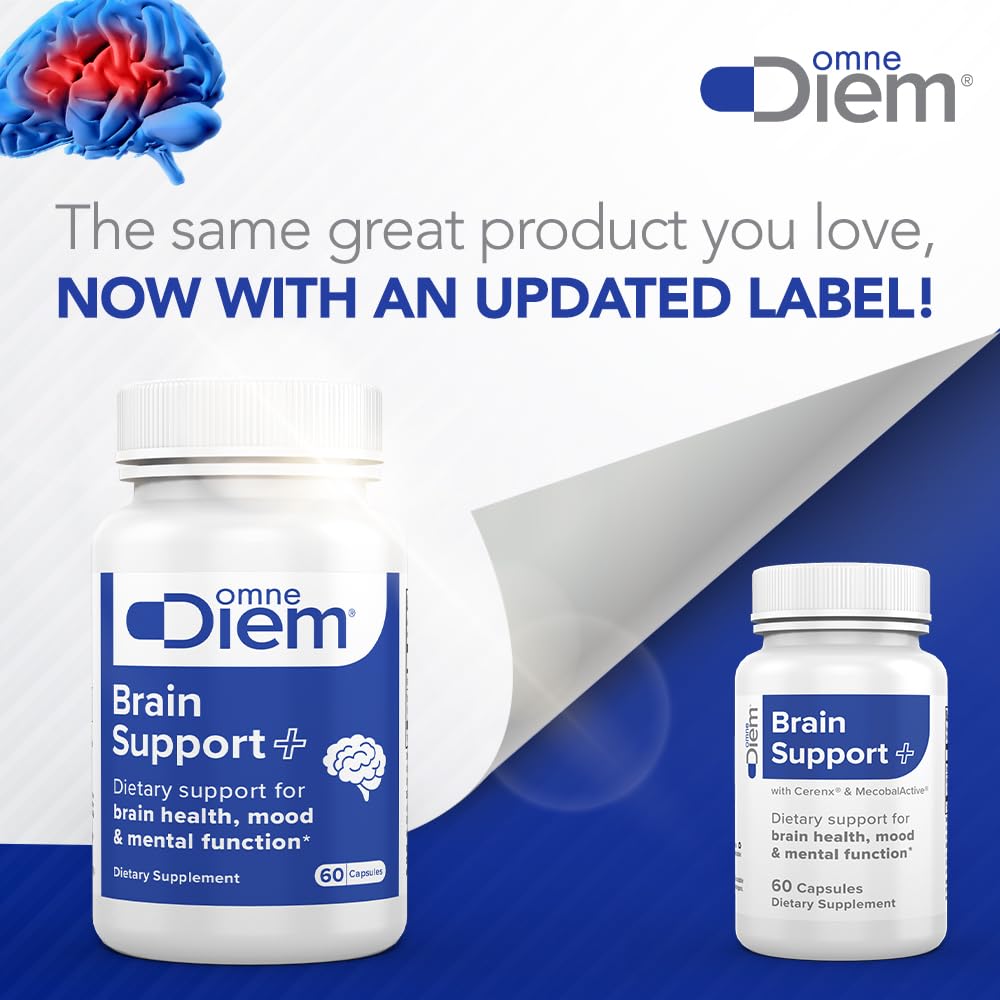 Omne Diem Brain Support with Cerenx and MecobalActive, 60 Capsules