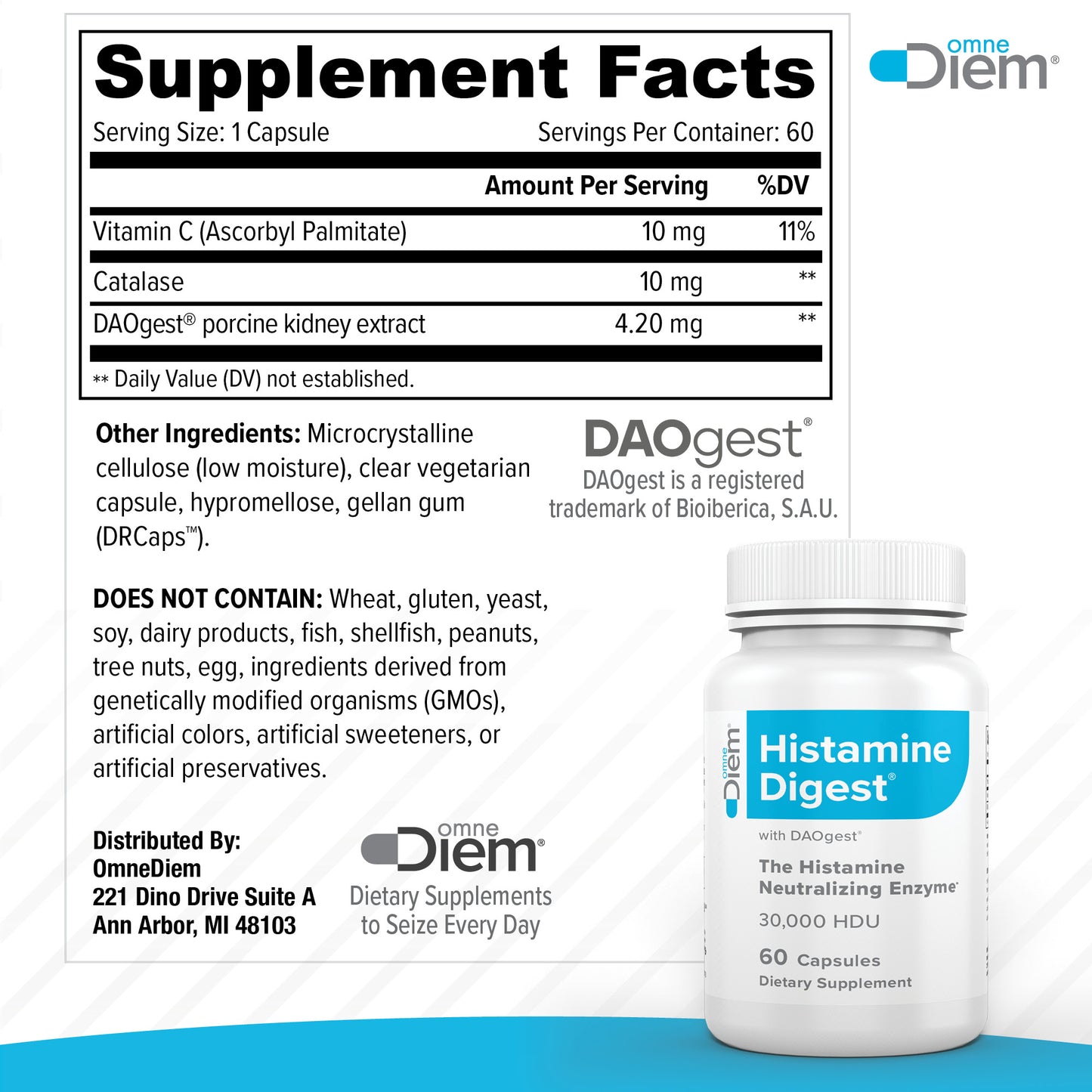 Histamine Digest DAO 30,000 HDU - Histamine Neutralizing Enzyme CSP