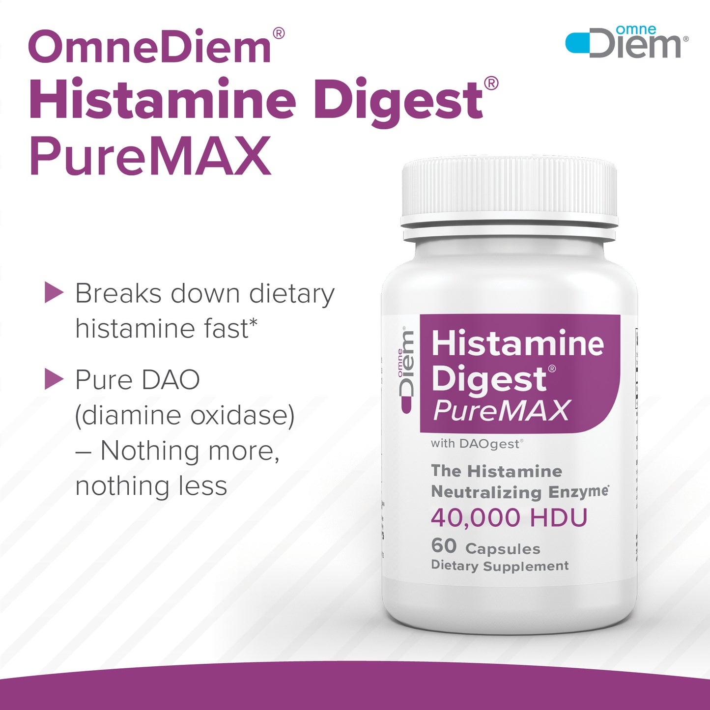 Histamine Digest PureMAX with DAO 30 Capsules - Diamine Oxidase Supplement for Food Related Histamine Intolerance S